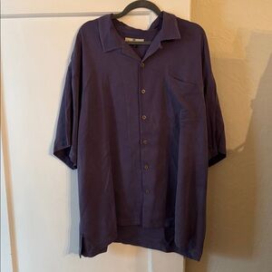 Vintage Tommy Bahama Purple Front Pocket Silk Camp Shirt